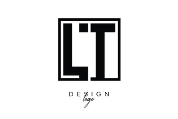 LT Double Letter Monogram Logo – Bold Square Typography Initials for Modern Branding, Identity & Professional Design