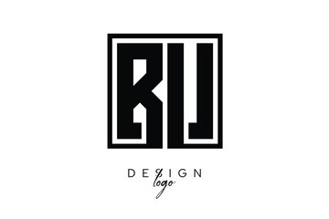 Fototapeta premium BV Double Letter Monogram Logo – Bold Square Typography Initials for Modern Branding, Identity & Professional Design