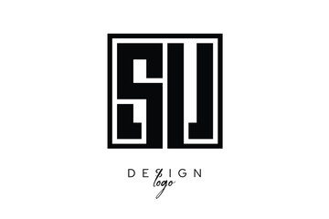 Obraz premium SV Double Letter Monogram Logo – Bold Square Typography Initials for Modern Branding, Identity & Professional Design