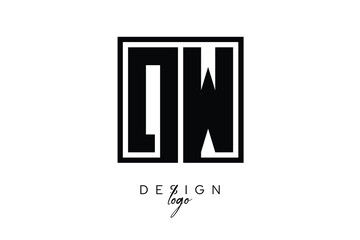DW Double Letter Monogram Logo – Bold Square Typography Initials for Modern Branding, Identity & Professional Design