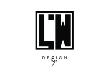 LW Double Letter Monogram Logo – Bold Square Typography Initials for Modern Branding, Identity & Professional Design