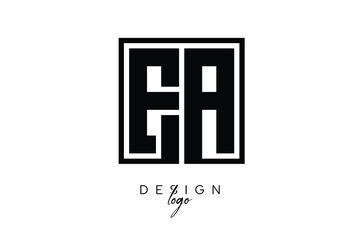 EA Double Letter Monogram Logo – Bold Square Typography Initials for Modern Branding, Identity & Professional Design