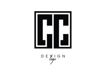 CC Double Letter Monogram Logo – Bold Square Typography Initials for Modern Branding, Identity & Professional Design