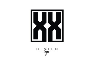 XX Double Letter Monogram Logo – Bold Square Typography Initials for Modern Branding, Identity & Professional Design