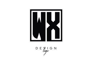 WX Double Letter Monogram Logo – Bold Square Typography Initials for Modern Branding, Identity & Professional Design