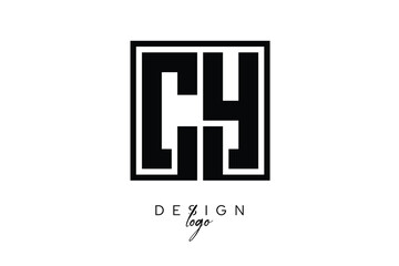 CY Double Letter Monogram Logo – Bold Square Typography Initials for Modern Branding, Identity & Professional Design