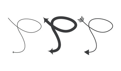 Three hand drawn arrows showing direction and movement