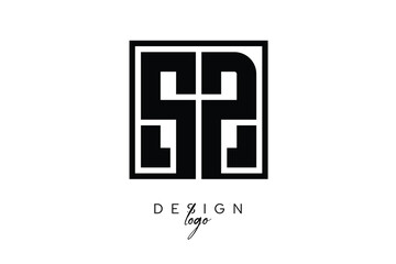 SZ Double Letter Monogram Logo – Bold Square Typography Initials for Modern Branding, Identity & Professional Design