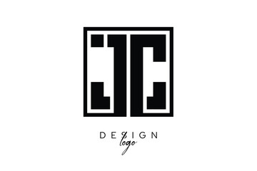 JC Double Letter Monogram Logo – Bold Square Typography Initials for Modern Branding, Identity & Professional Design