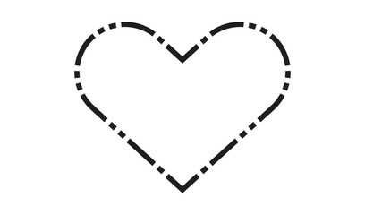 Simple dotted outline heart shape on white background