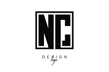 NC Double Letter Monogram Logo – Bold Square Typography Initials for Modern Branding, Identity & Professional Design
