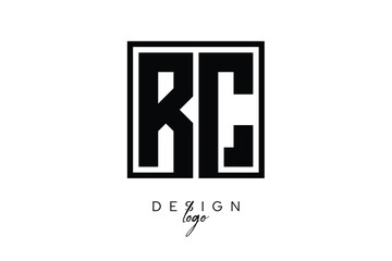 RC Double Letter Monogram Logo – Bold Square Typography Initials for Modern Branding, Identity & Professional Design