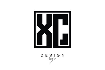 XC Double Letter Monogram Logo – Bold Square Typography Initials for Modern Branding, Identity & Professional Design
