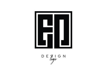 ED Double Letter Monogram Logo – Bold Square Typography Initials for Modern Branding, Identity & Professional Design