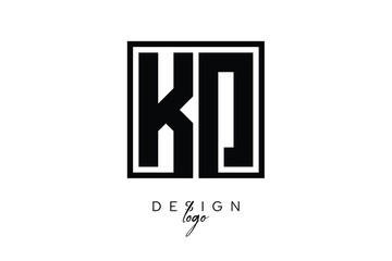 Obraz premium KD Double Letter Monogram Logo – Bold Square Typography Initials for Modern Branding, Identity & Professional Design