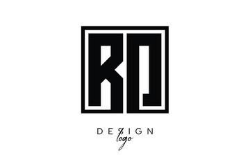 Fototapeta premium RD Double Letter Monogram Logo – Bold Square Typography Initials for Modern Branding, Identity & Professional Design