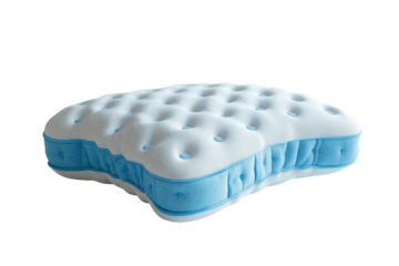 Pillow for spinal alignment and pain relief isolated on transparent background