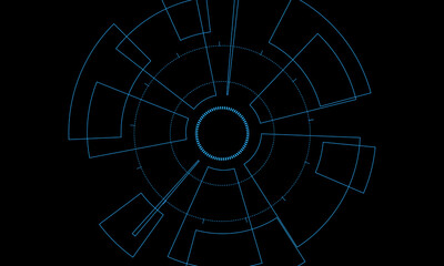 Obraz premium Sci fi futuristic user interface, HUD, Technology abstract background , Vector illustration. 