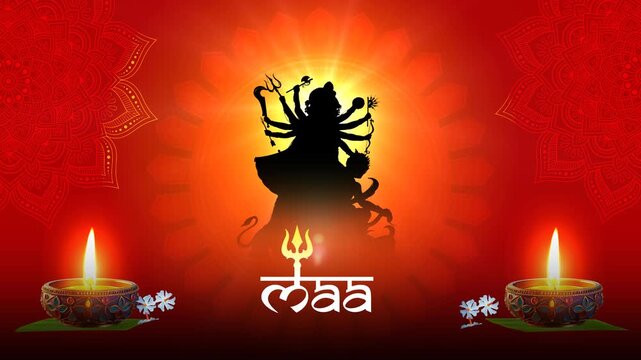 Maa Durga Red Background