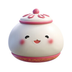 Cute Cartoon Tangyuan Dessert Bowl with Chinese New Year.