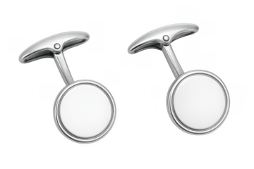 Pair of silver metal cufflinks for formal wear