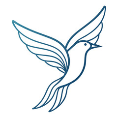 Obraz premium Minimalist vector illustration of a bird in graceful flight showcasing simple lines and vibrant colors against a clean background