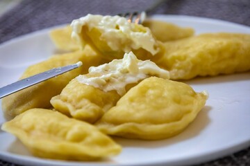 The best, most perfect, and most traditional Ukrainian food, known as perohê or pierog. Typical Christmas food. Mother's food. A fond memory.