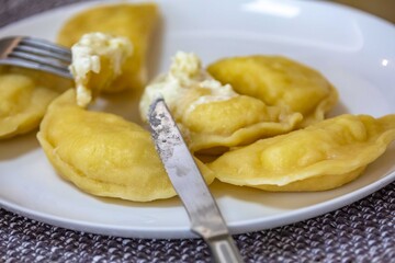 The best, most perfect, and most traditional Ukrainian food, known as perohê or pierog. Typical Christmas food. Mother's food. A fond memory.