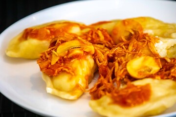 The best, most perfect, and most traditional Ukrainian food, known as perohê or pierog. Typical Christmas food. Mother's food. A fond memory.