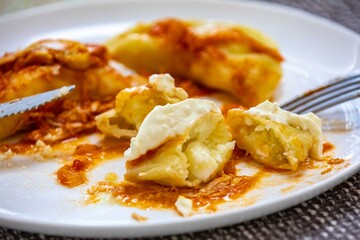The best, most perfect, and most traditional Ukrainian food, known as perohê or pierog. Typical Christmas food. Mother's food. A fond memory.