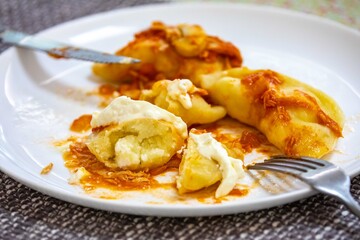 The best, most perfect, and most traditional Ukrainian food, known as perohê or pierog. Typical Christmas food. Mother's food. A fond memory.
