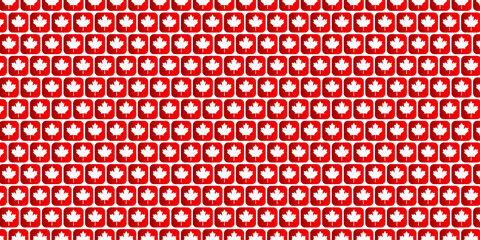 Canada sign small square maple leaf red background vector design