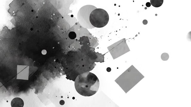 Abstract shapes and ink splatter