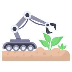 Smart Farming Smart farming vector illustration. Farmer with wireless IoT icons showing greenhouse
