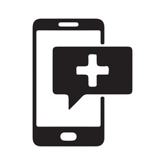 mobile phone with icons on screen