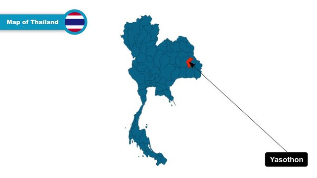 Yasothon Map Video, Thailand map, Political Map of Thailand, with all states, national flag and borders, travel, education, geography, and global studies.