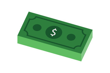 dollar paper currency note icon sign symbol vector design with white background