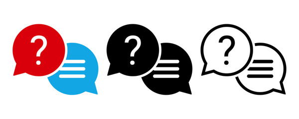 Questions and Answers icon with different styles for frequently asked questions concepts in websites, design, logo, app, template, ui, etc.