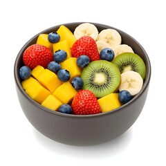 Vibrant Fresh Fruit Salad Bowl: Healthy Mixed Berries and Tropical
