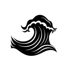 stylized ocean wave silhouette  clean vector lines