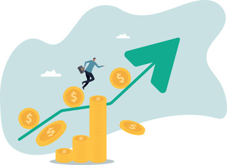 Success investing, growing wealth or being rich from pension or mutual fund, stock market return, money or financial success.about a man and his life.