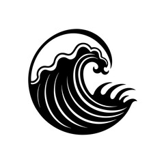 bold curling wave graphic  monochrome vector with 
