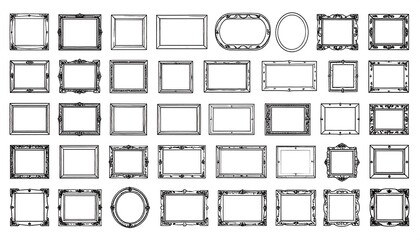 Obraz premium A Large Collection of Hand Drawn Doodle Frames.
