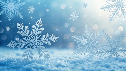 Abstract Winter Snowflake Seasonal Background —AI GENERATED  