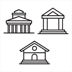 buildings vector icon set outline