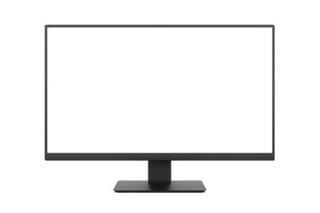 Modern computer monitor with transparent screen mockup