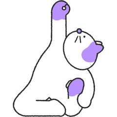 Yoga Cat Life Character. A Wise Man Pose.