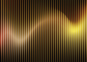 Abstract golden sound wave background, vertical lines pattern. Luxury vector abstract gradient background with a futuristic glowing light and 3D illusion effect.