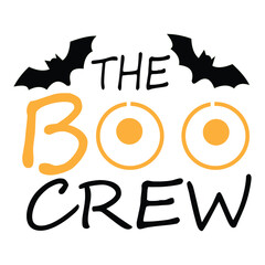 Playful Halloween Design The Boo Crew with Bats and Cheerful Font For Apparel and Decoration