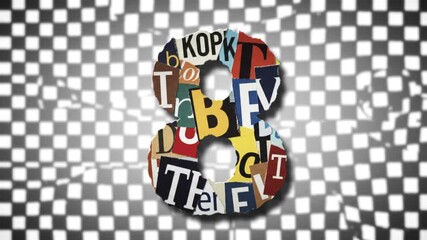 Collage 8 dominates checkered backdrop - Powered by Adobe